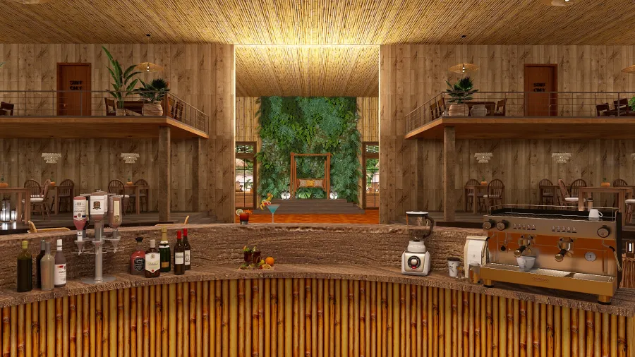 Restaurant and Bar 3d design renderings