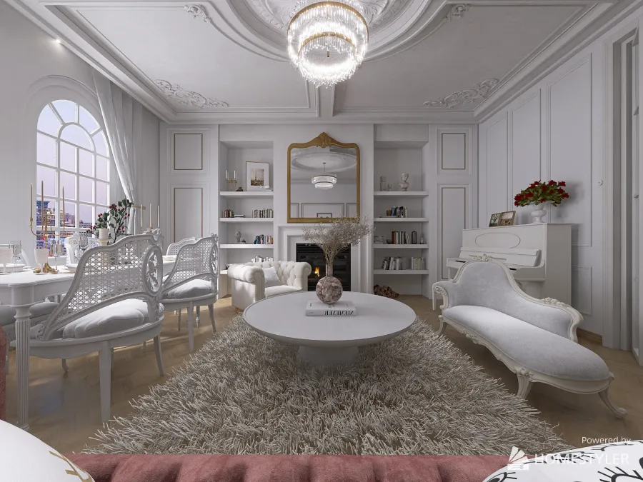 Formal living room 3d design renderings