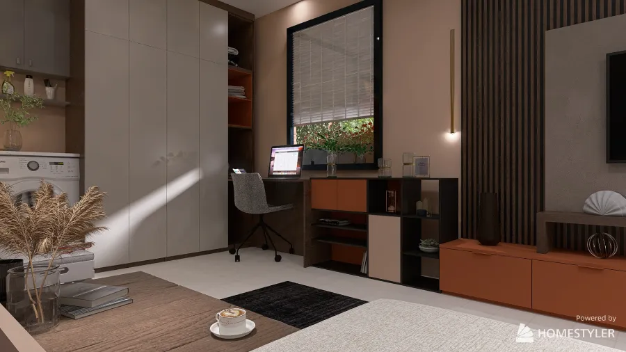 Open plan living space 3d design renderings