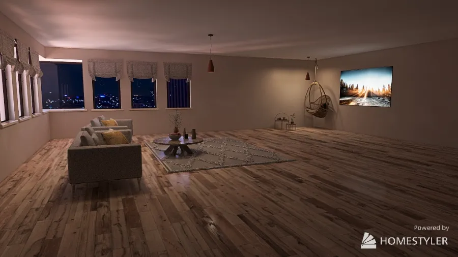 Family home (boho/wood) 3d design renderings