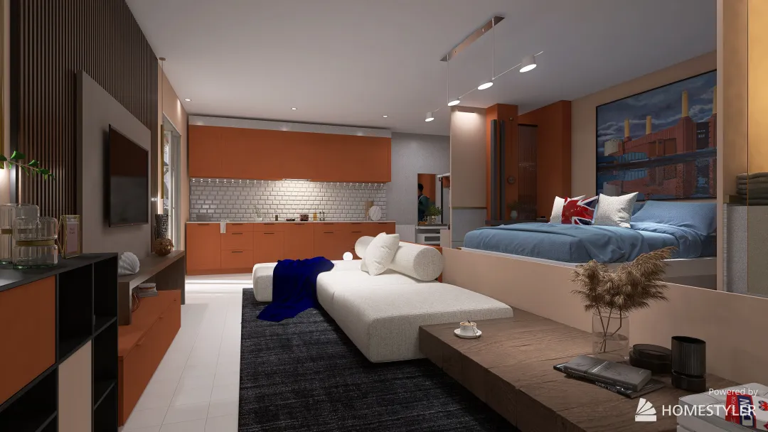 Little Venice -London Studio Apartment. 3d design renderings