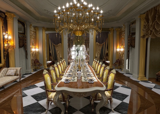 baroque dining room Design Rendering