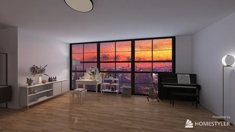modern geniş yatak odası 3d design renderings