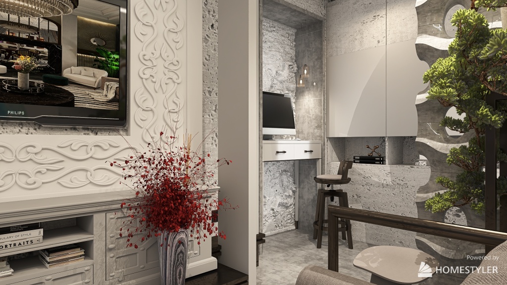 salon-studio decor and art ＂LeM＂ 3d design renderings