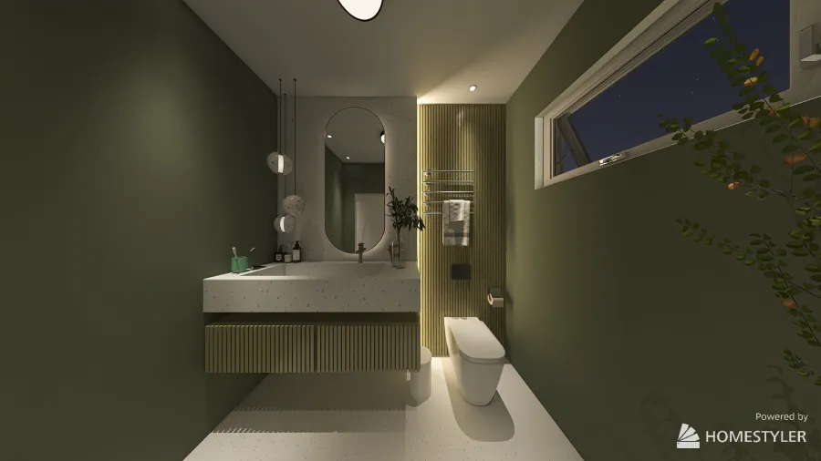 lavabo em verde oliva 3d design renderings
