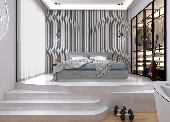 Futuristic teen bedroom Design Rendering