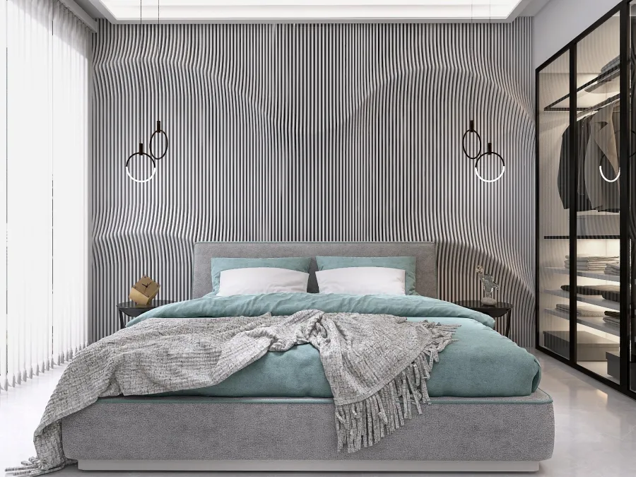Futuristic teen bedroom 3d design renderings