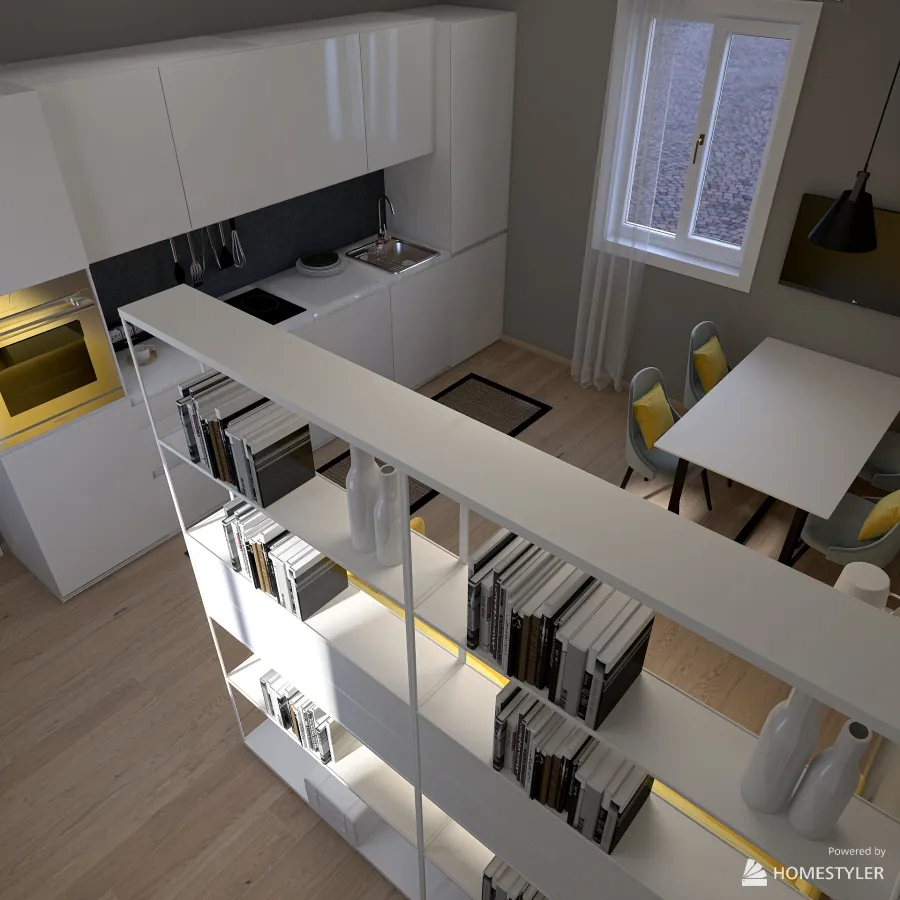 Modern two-room apartment 3d design renderings