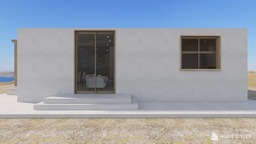 Minimalist coastal tiny house 3d design renderings
