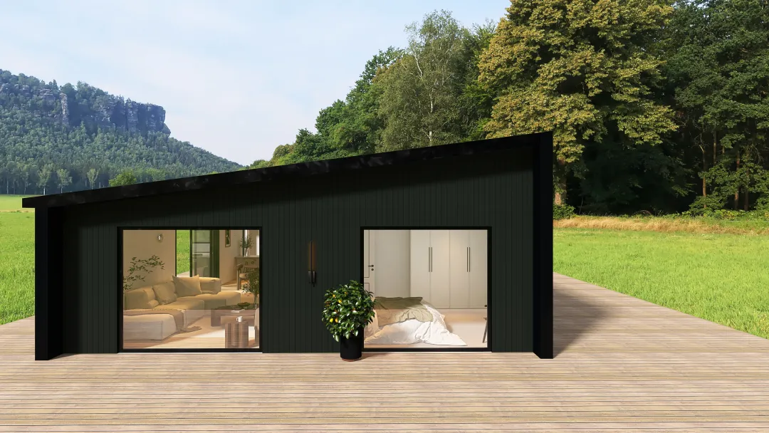 Ekowhai - 2 Bedroom Angled Roof 3d design renderings