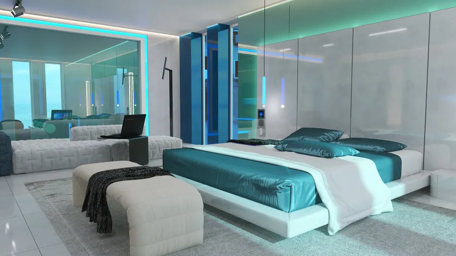 Apartamento futurista 3d design renderings