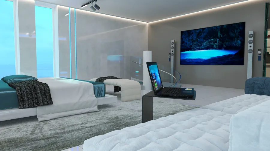 Apartamento futurista 3d design renderings
