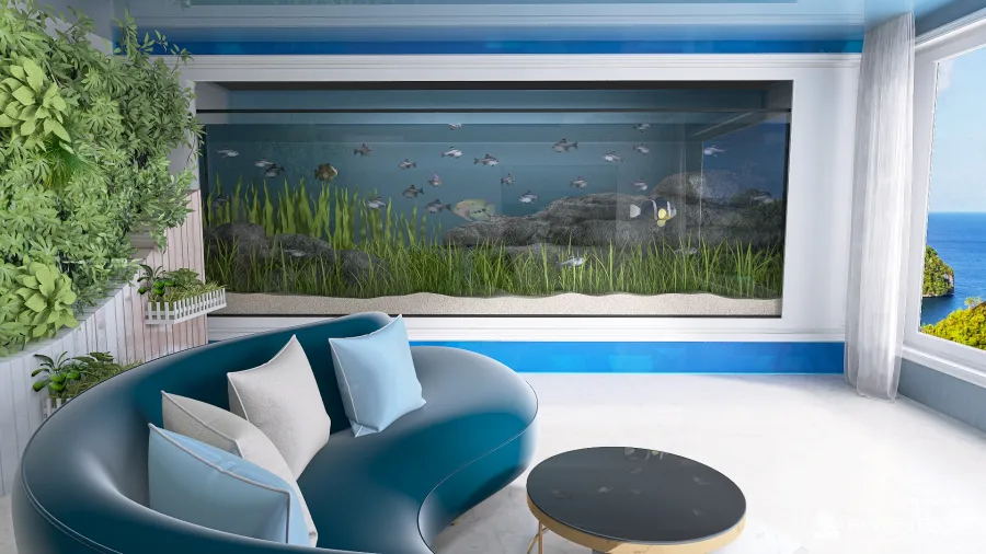 Room "Ocean in the house" 3d design renderings
