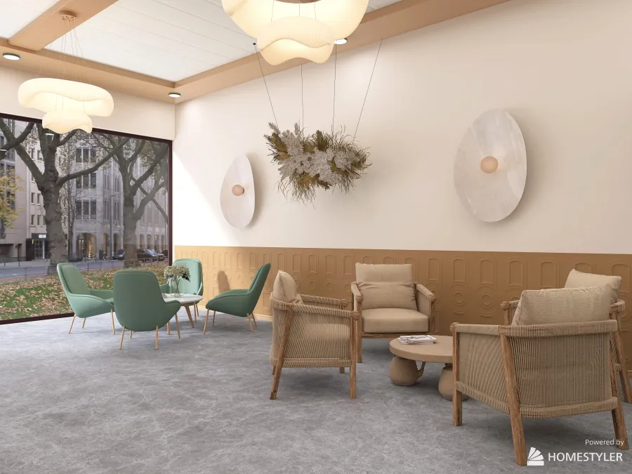 Flowers&Coffee shop 3d design renderings