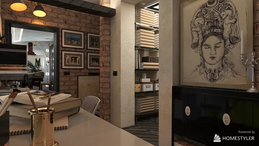 Artist's attic 3d design renderings