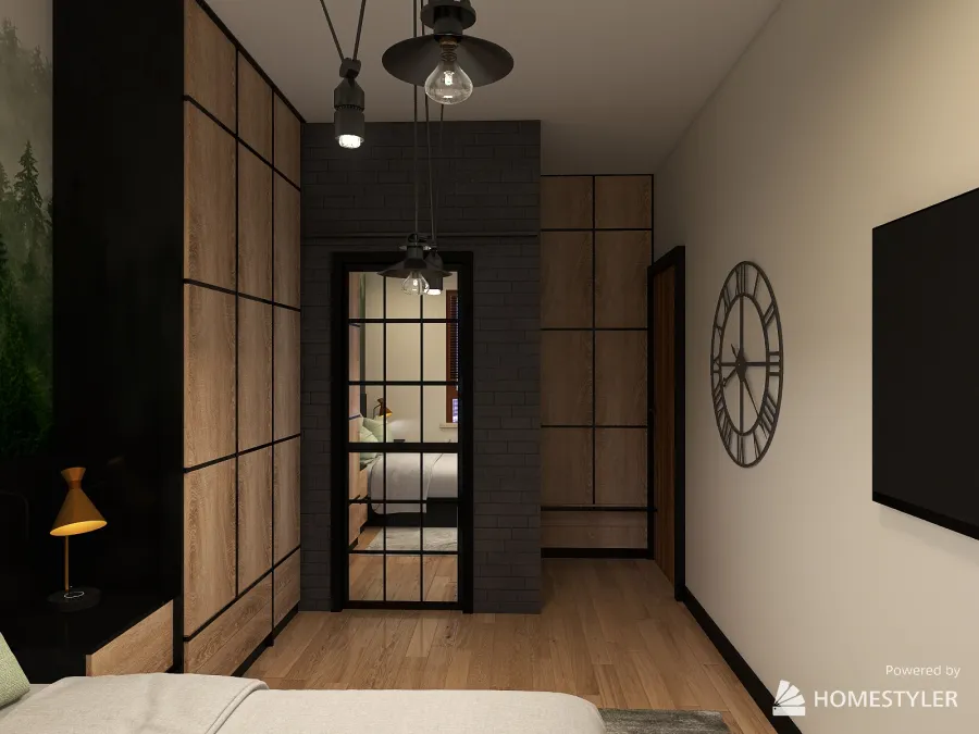 Sypialnia z łazienką 3d design renderings