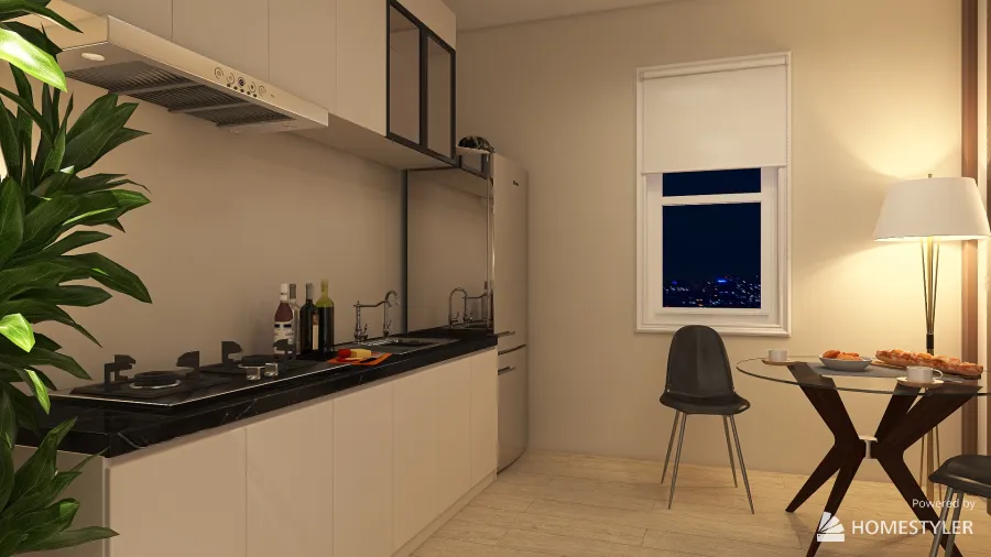 The apartment is small for a couple 3d design renderings