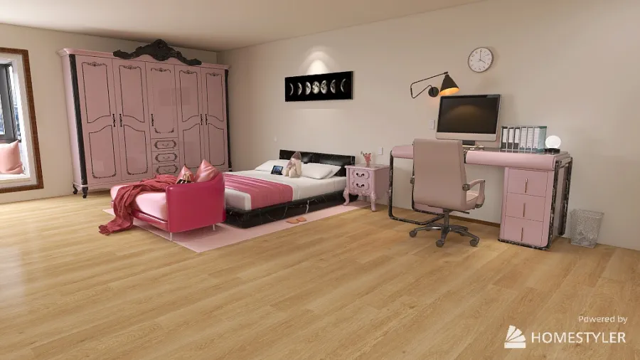 Sister's bedroom 3d design renderings