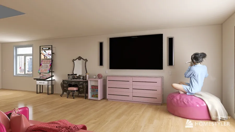 Sister's bedroom 3d design renderings