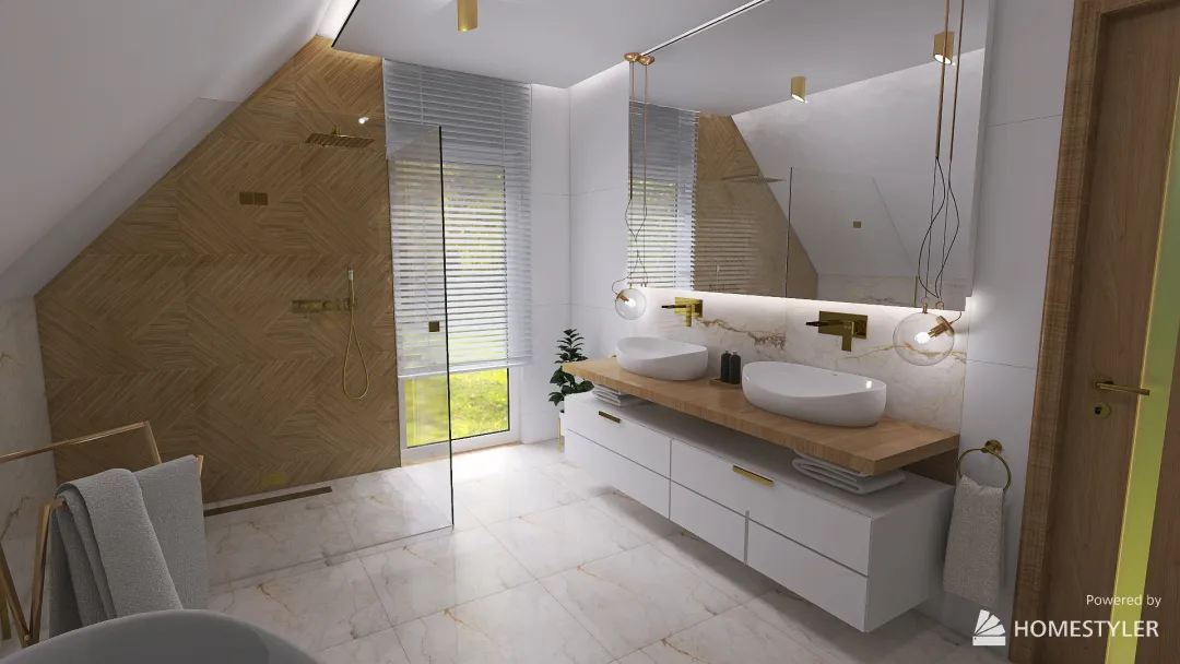 JAWORZE - łazienka górna (wariant II) 3d design renderings