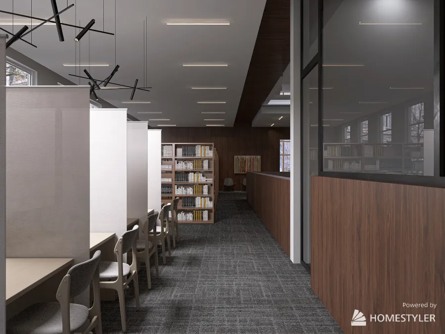Campus Library 3d design renderings