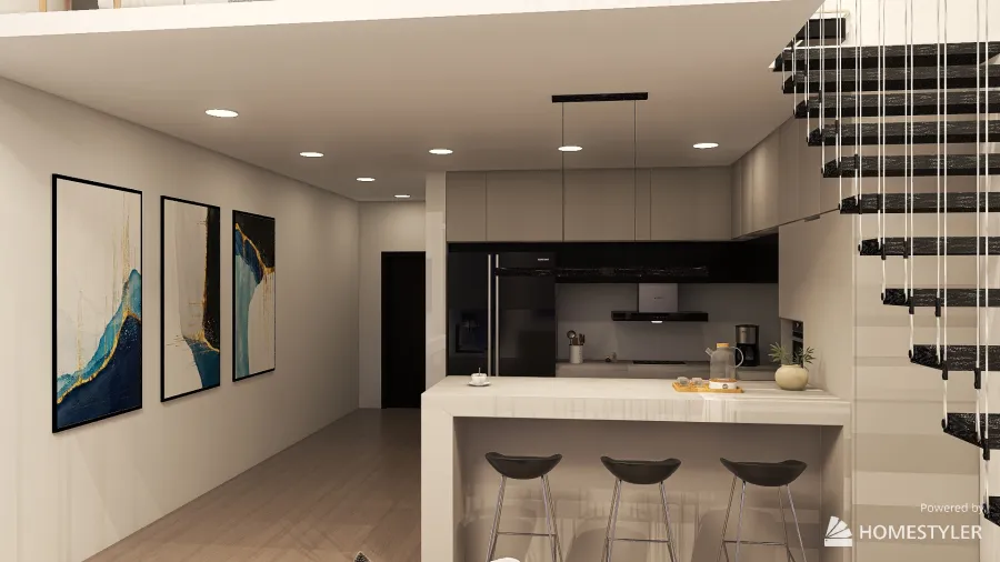 Small modern loft 3d design renderings