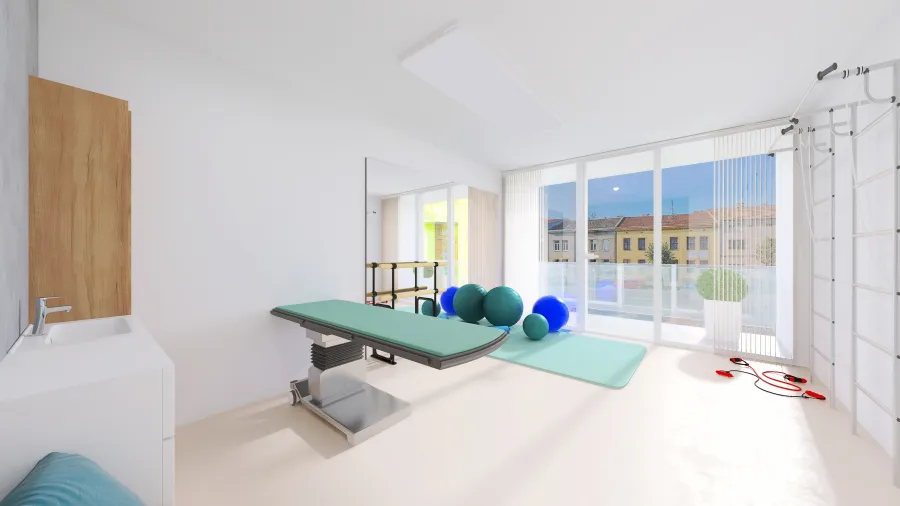 Fyzioterapie - tělocvična 3d design renderings