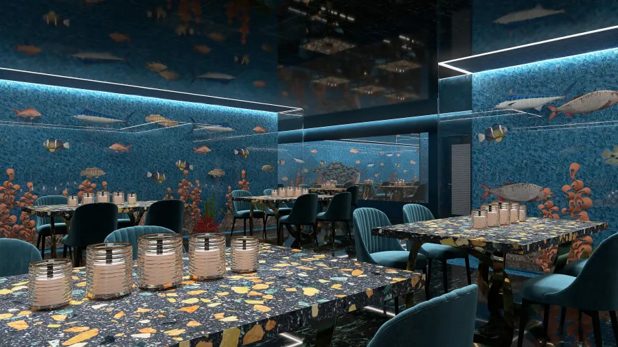 Restaurant 3d design renderings