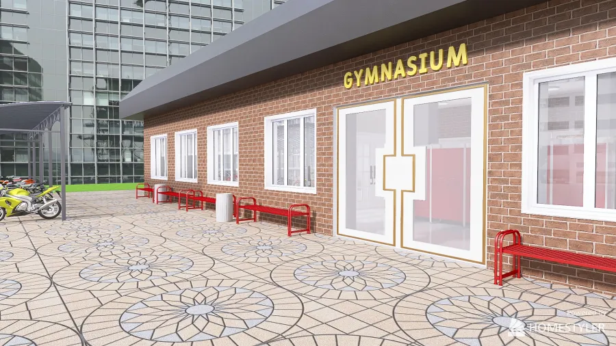 A gymnasium 3d design renderings