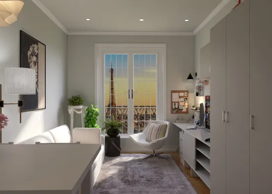 Paris Studio Apartment Design Rendering