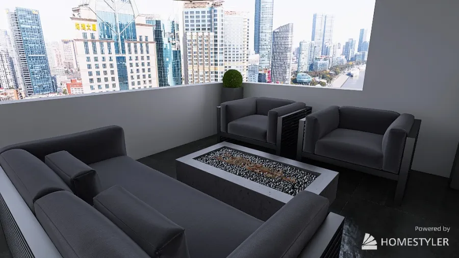 black and white apartament 3d design renderings