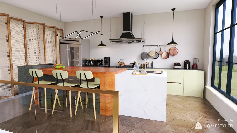 Dining Room, Kitchen 3d design renderings