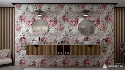 The floral bathroom