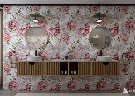 The floral bathroom Design Rendering