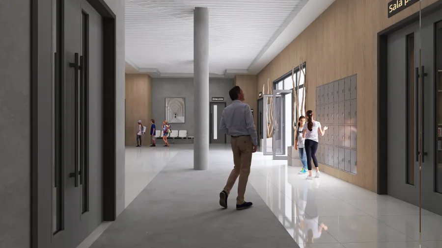 Instituto de secundaria Lorca 3d design renderings
