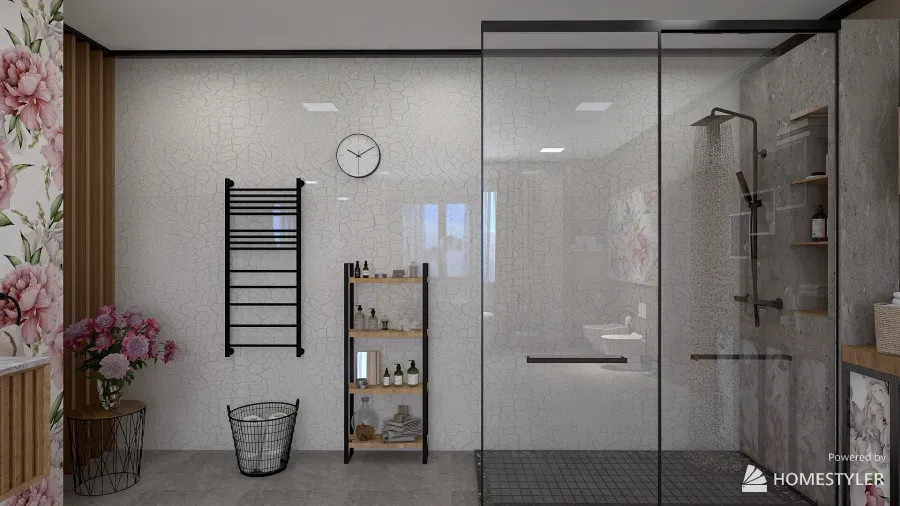 The floral bathroom 3d design renderings