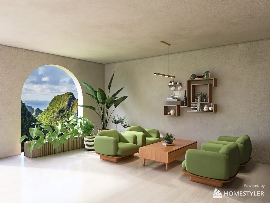 Nature Cafe 3d design renderings