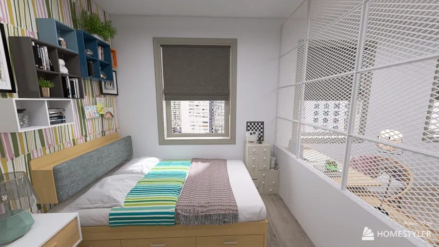 Studio Apartment for Student 3d design renderings