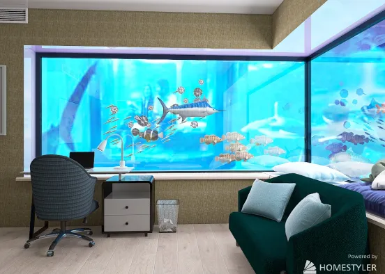 Underwater Hotel Room Design Rendering