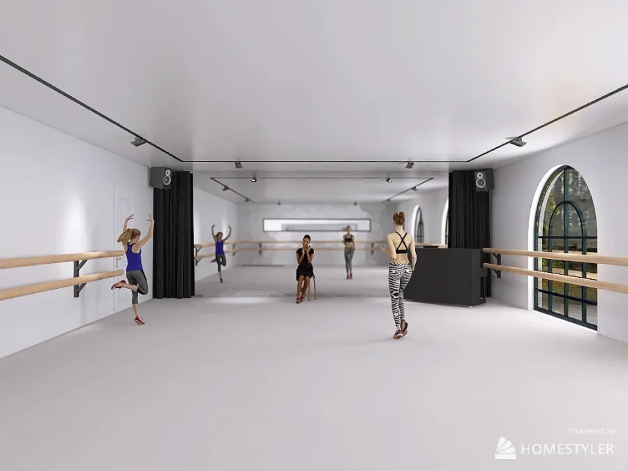 Dance Studio 3d design renderings
