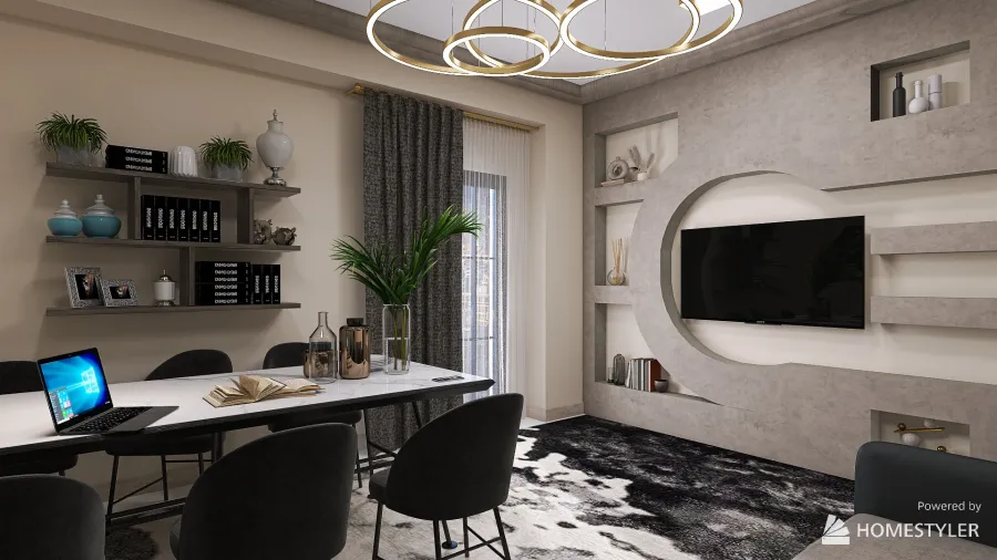 floor plan .3 rooms .living room. kitchen. bathroom 3d design renderings