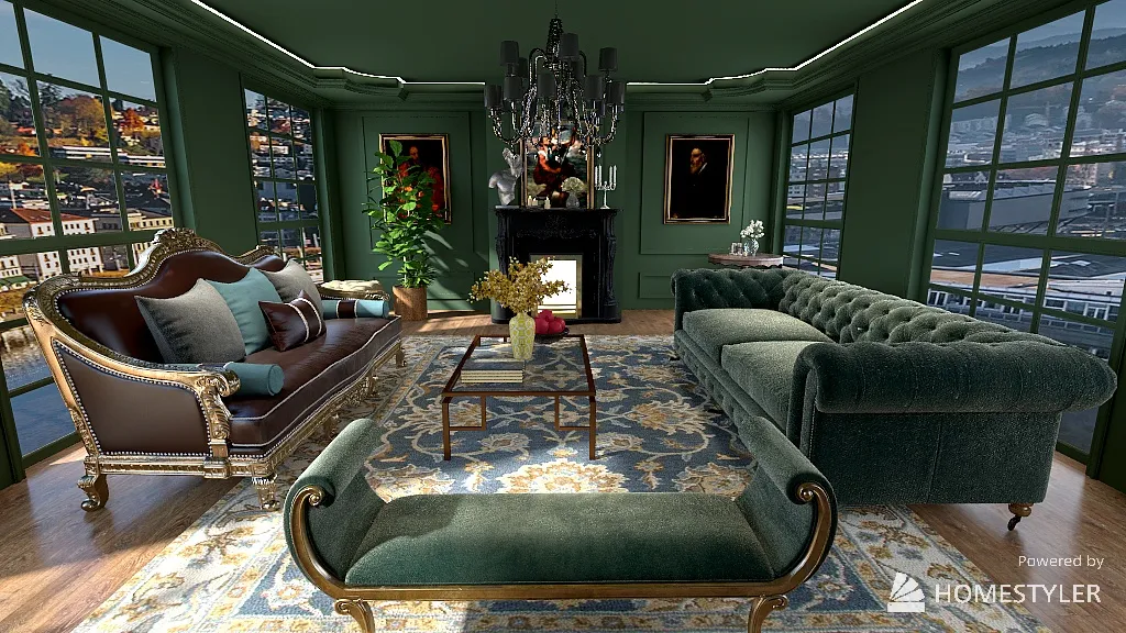 victorian living room 3d design renderings
