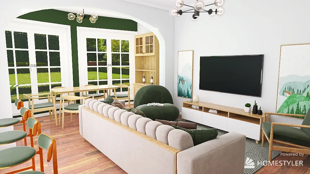 LivingDiningRoom 3d design renderings