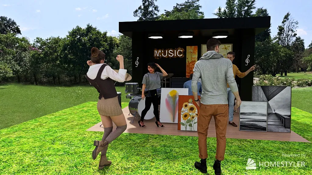 Outdoor Stage 3d design renderings