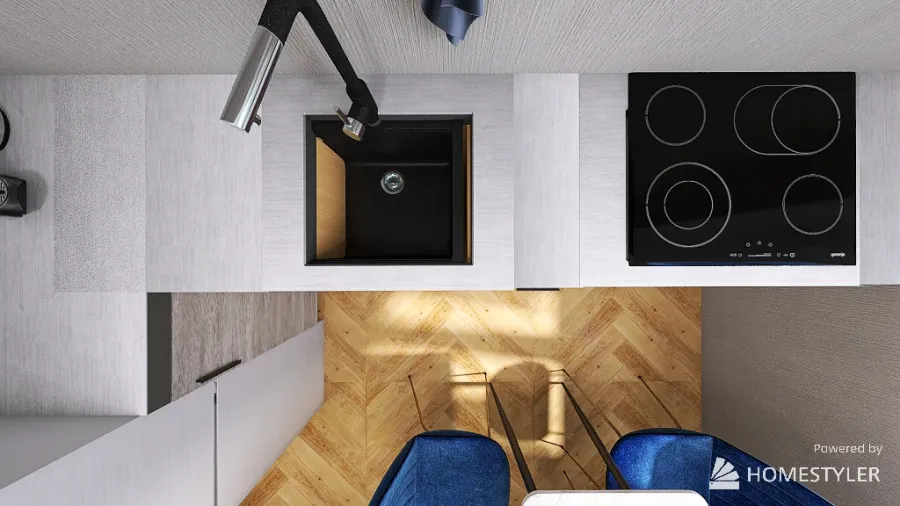 Кухня-коридор 3d design renderings