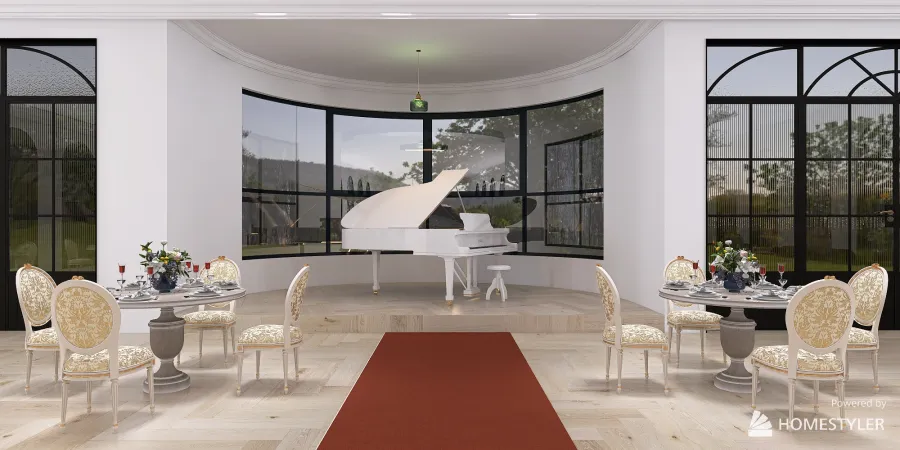 Piano Lobby 3d design renderings
