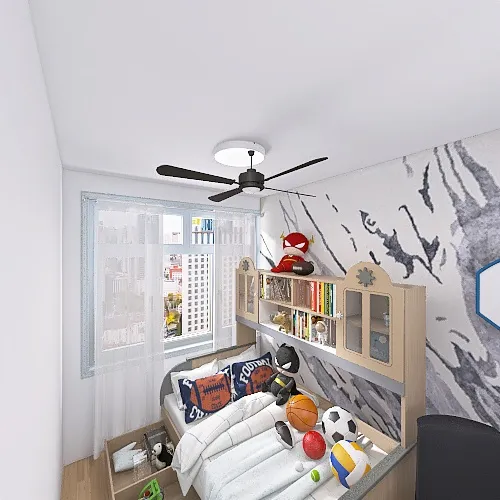 A Jocks bedroom 3d design renderings