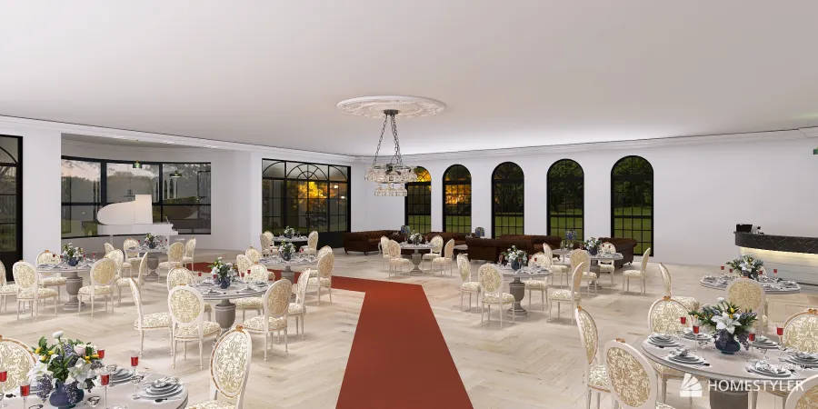 Piano Lobby 3d design renderings