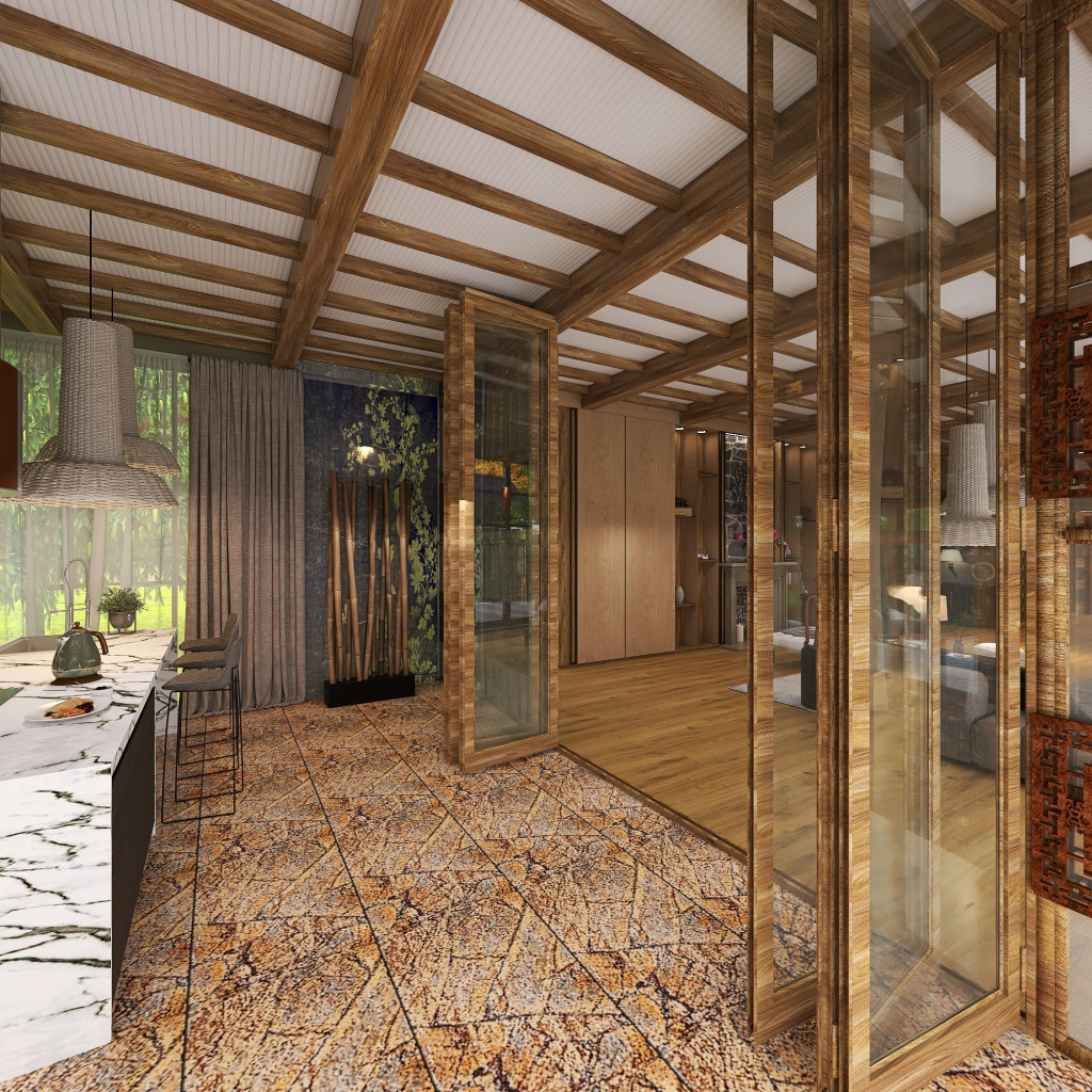 вітальня - кухня 3d design renderings