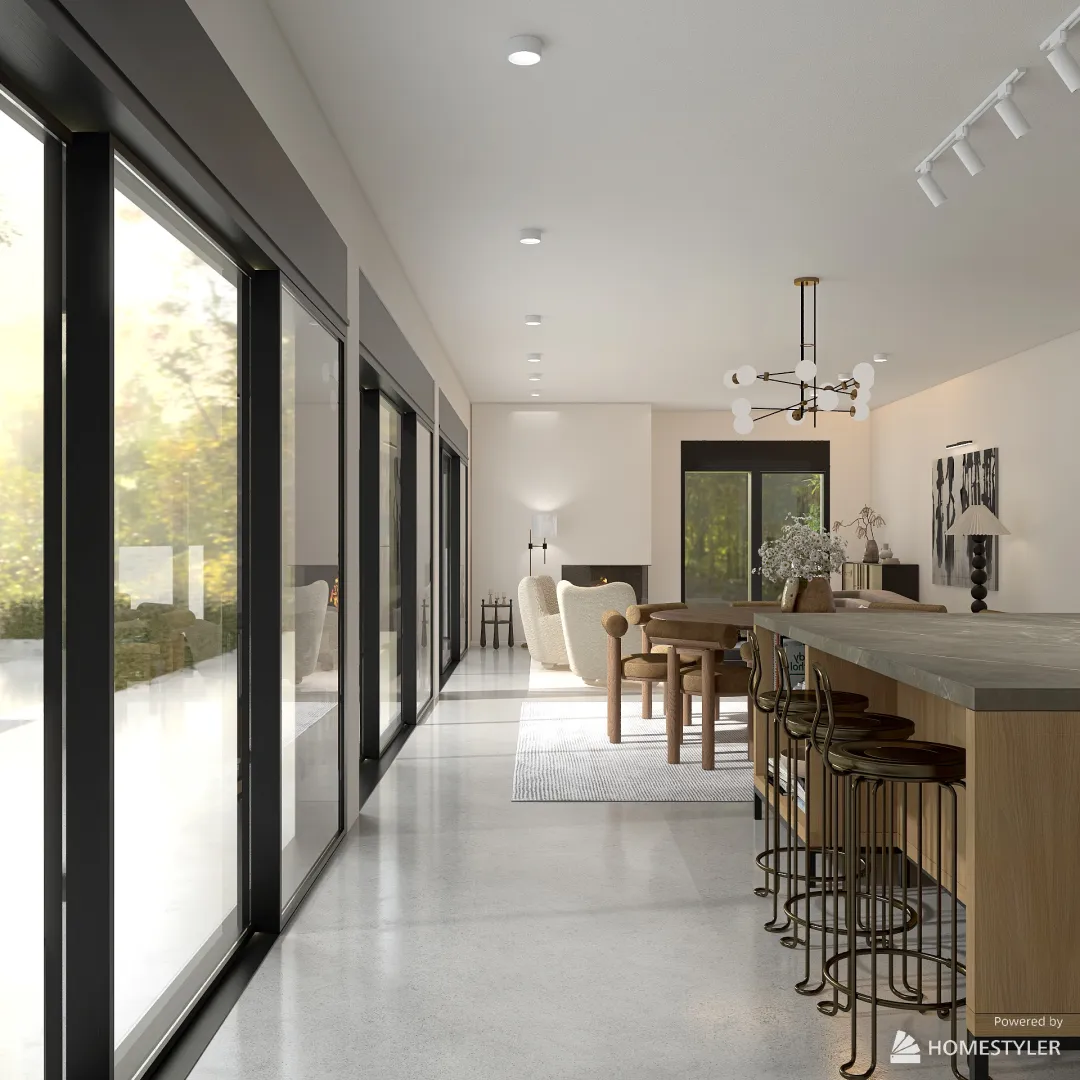 Contemporary Open Floor Plan 3d design renderings